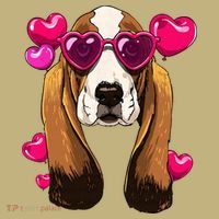 Basset Hound Valentines Day Heart Basset Hound Dog Lover T-Shirt thumb 7