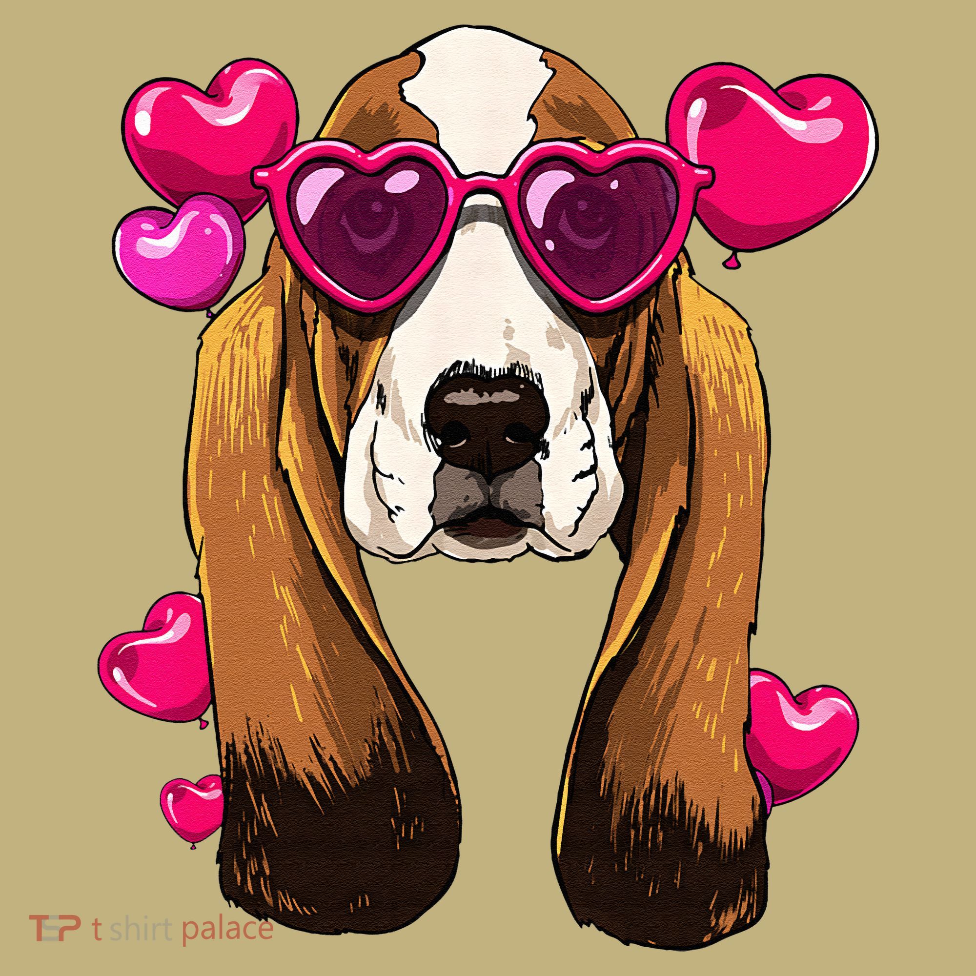 Basset Hound Valentines Day Heart Basset Hound Dog Lover T-Shirt