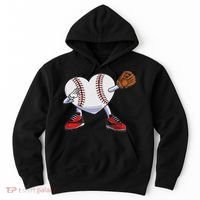 Baseball Heart Valentines Day Dabbing Baseball Catcher Hoodie thumb 0