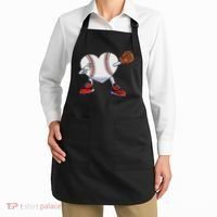 Baseball Heart Valentines Day Dabbing Baseball Catcher Apron thumb 2