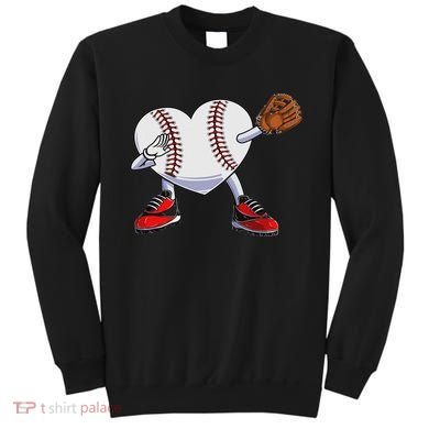 Baseball Heart Valentines Day Dabbing Baseball Catcher Sweatshirt