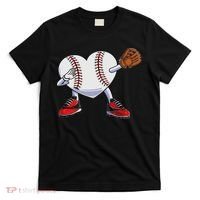 Baseball Heart Valentines Day Dabbing Baseball Catcher T-Shirt thumb 0