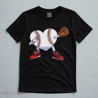 Baseball Heart Valentines Day Dabbing Baseball Catcher T-Shirt thumb 5