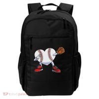 Baseball Heart Valentines Day Dabbing Baseball Catcher Backpack thumb 0