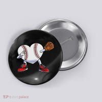 Baseball Heart Valentines Day Dabbing Baseball Catcher Button thumb 0