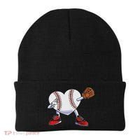 Baseball Heart Valentines Day Dabbing Baseball Catcher Beanie thumb 0