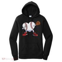 Baseball Heart Valentines Day Dabbing Baseball Catcher Women's Hoodie thumb 0