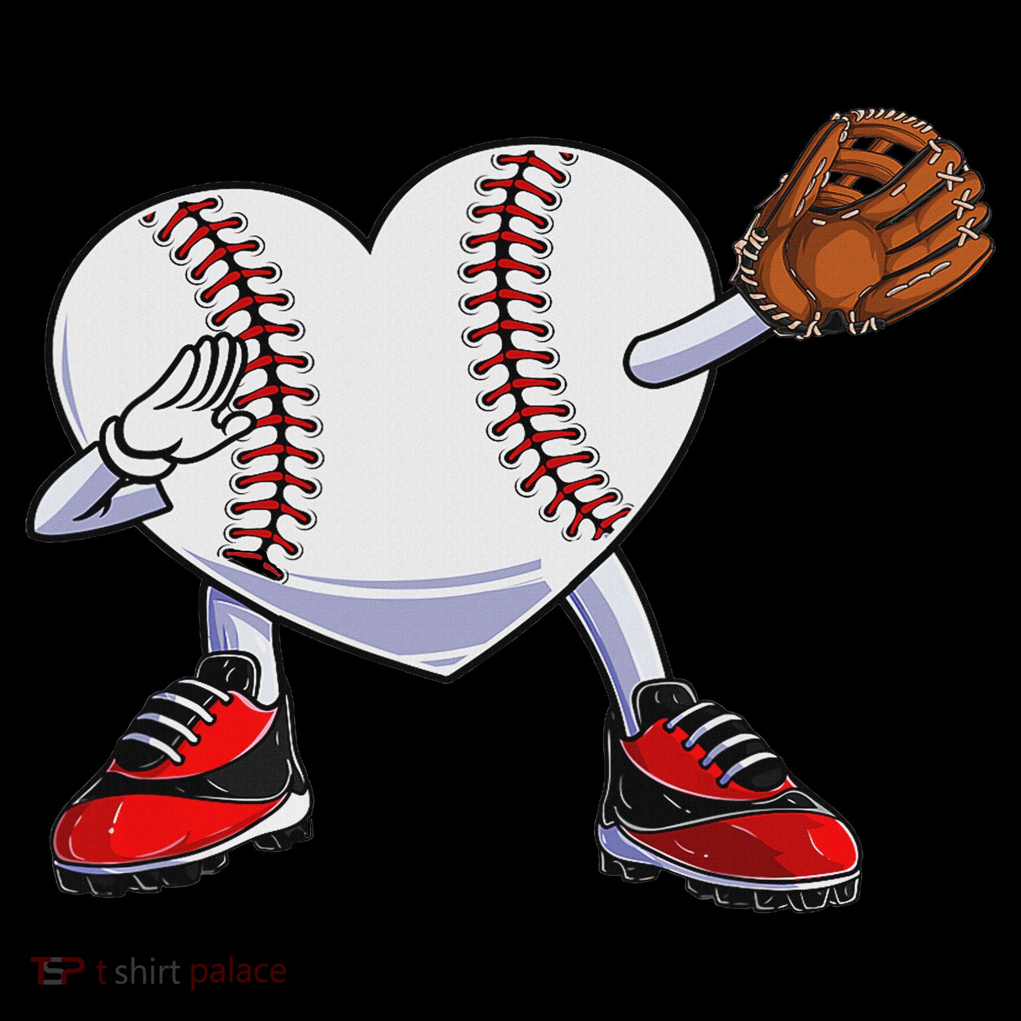 Baseball Heart Valentines Day Dabbing Baseball Catcher Women's Hoodie