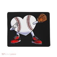 Baseball Heart Valentines Day Dabbing Baseball Catcher Mousepad thumb 0