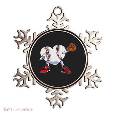 Baseball Heart Valentines Day Dabbing Baseball Catcher Ornament