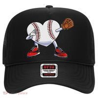 Baseball Heart Valentines Day Dabbing Baseball Catcher Hat thumb 0