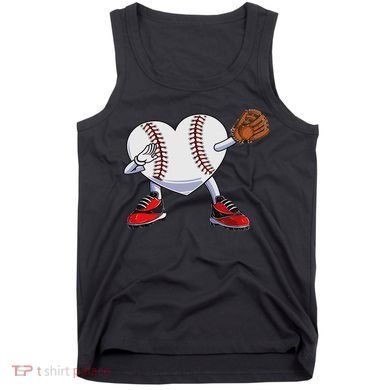 Baseball Heart Valentines Day Dabbing Baseball Catcher Tank Top