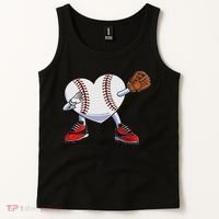 Baseball Heart Valentines Day Dabbing Baseball Catcher Tank Top thumb 2