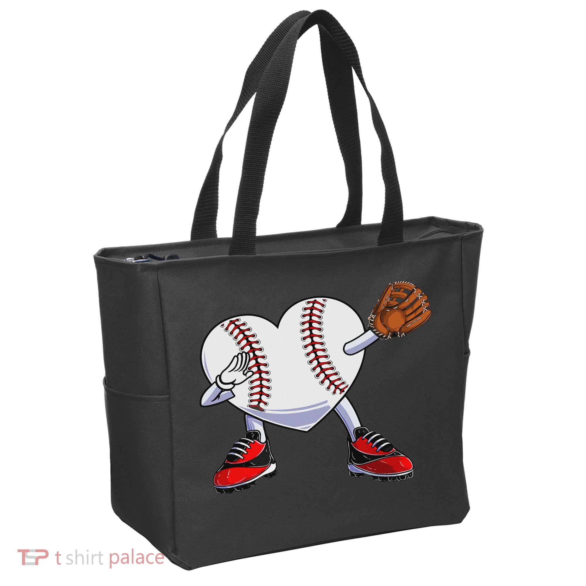 Baseball Heart Valentines Day Dabbing Baseball Catcher Tote Bag