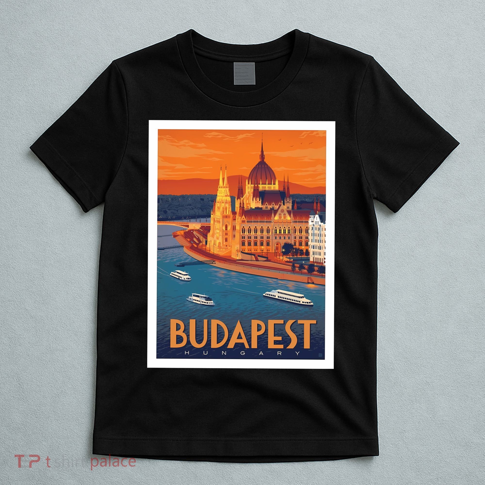 Budapest Hungary Vintage Stockholm Travel Advertising Print T-Shirt
