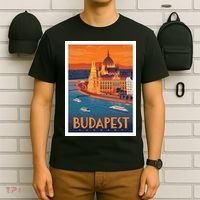 Budapest Hungary Vintage Stockholm Travel Advertising Print T-Shirt thumb 6