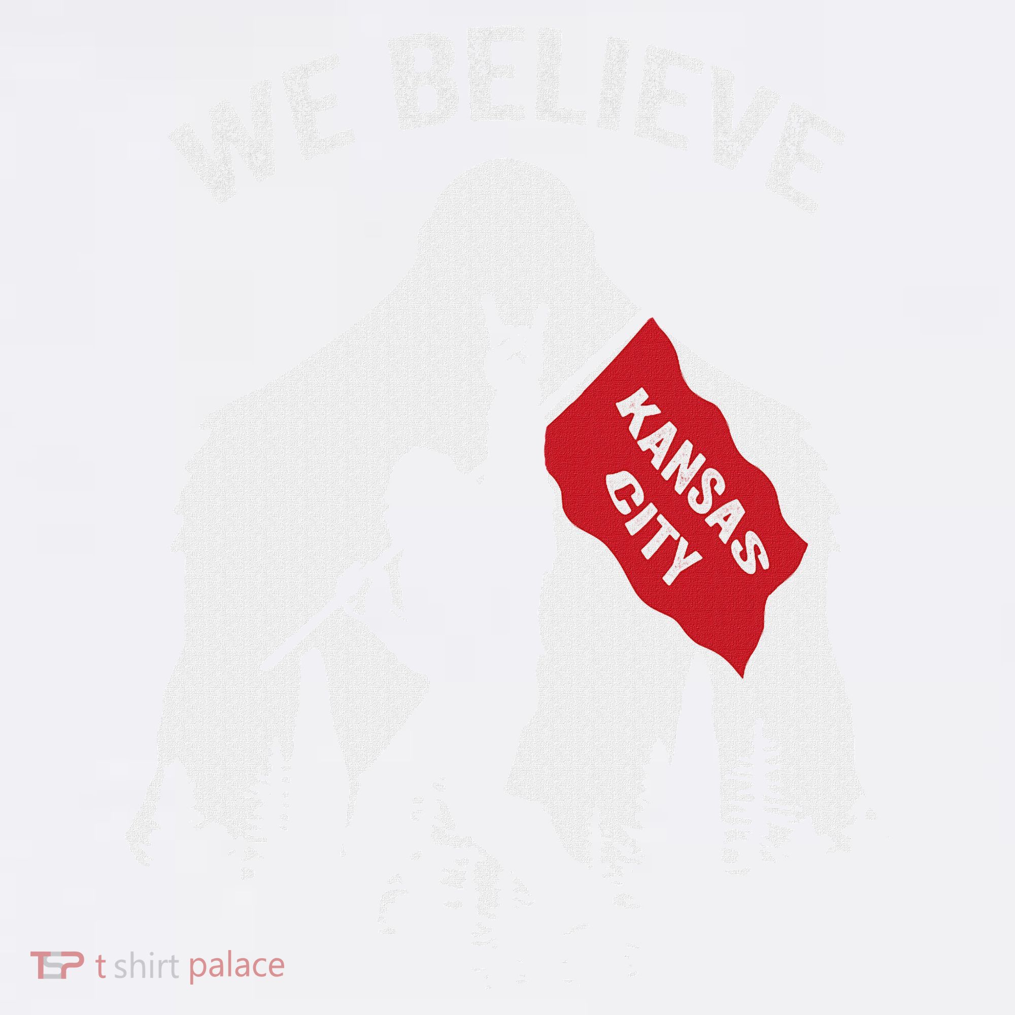 Bigfoot Holding We Believe In Kansas City Red Flag Women's Hoodie