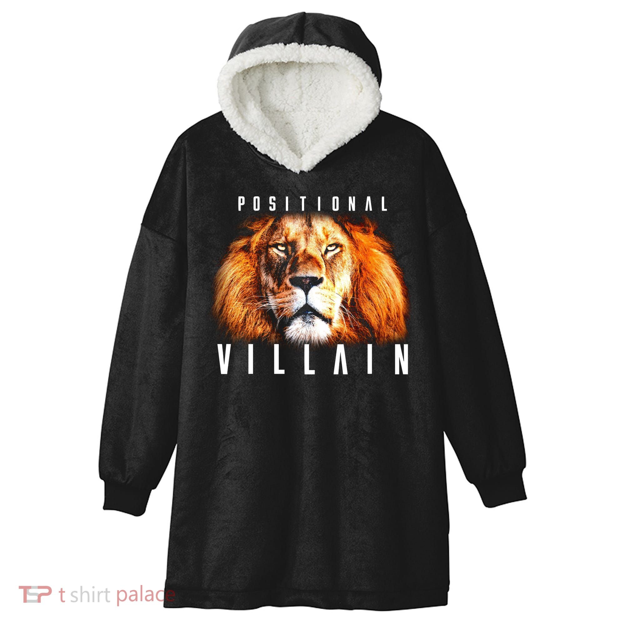 Wearing Positional Villain Hooded Wearable Blanket
