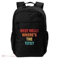 Beef Hell! WhereS The Tits Joke Backpack thumb 0