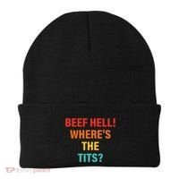 Beef Hell! WhereS The Tits Joke Beanie thumb 0