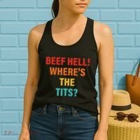 Beef Hell! WhereS The Tits Joke Women's Tank Top thumb 2