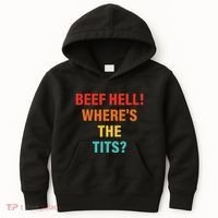 Beef Hell! WhereS The Tits Joke Kids Hoodie thumb 0