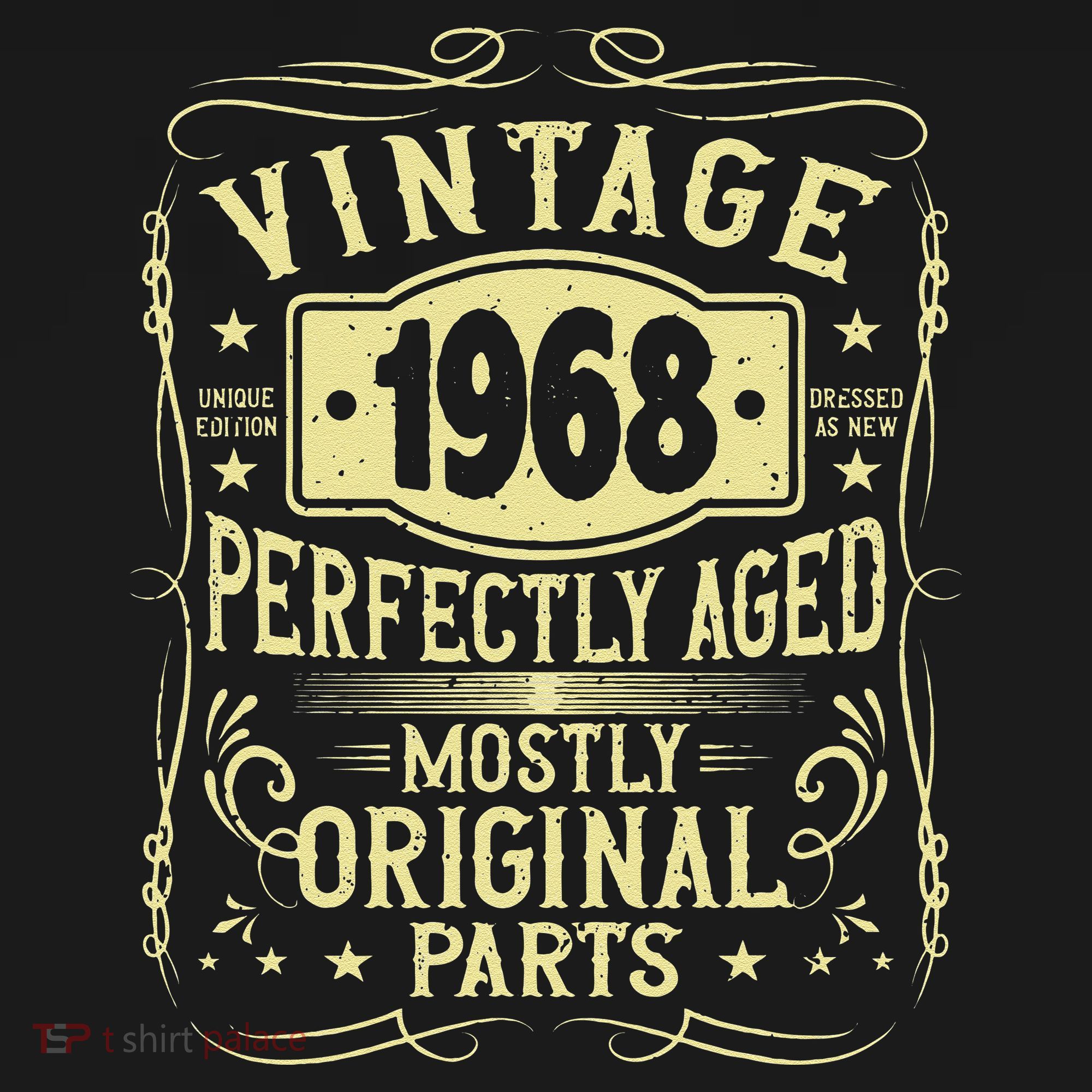Born In 1968 Birthday, Vintage, Perfectly Aged, Made In 1968 T-Shirt