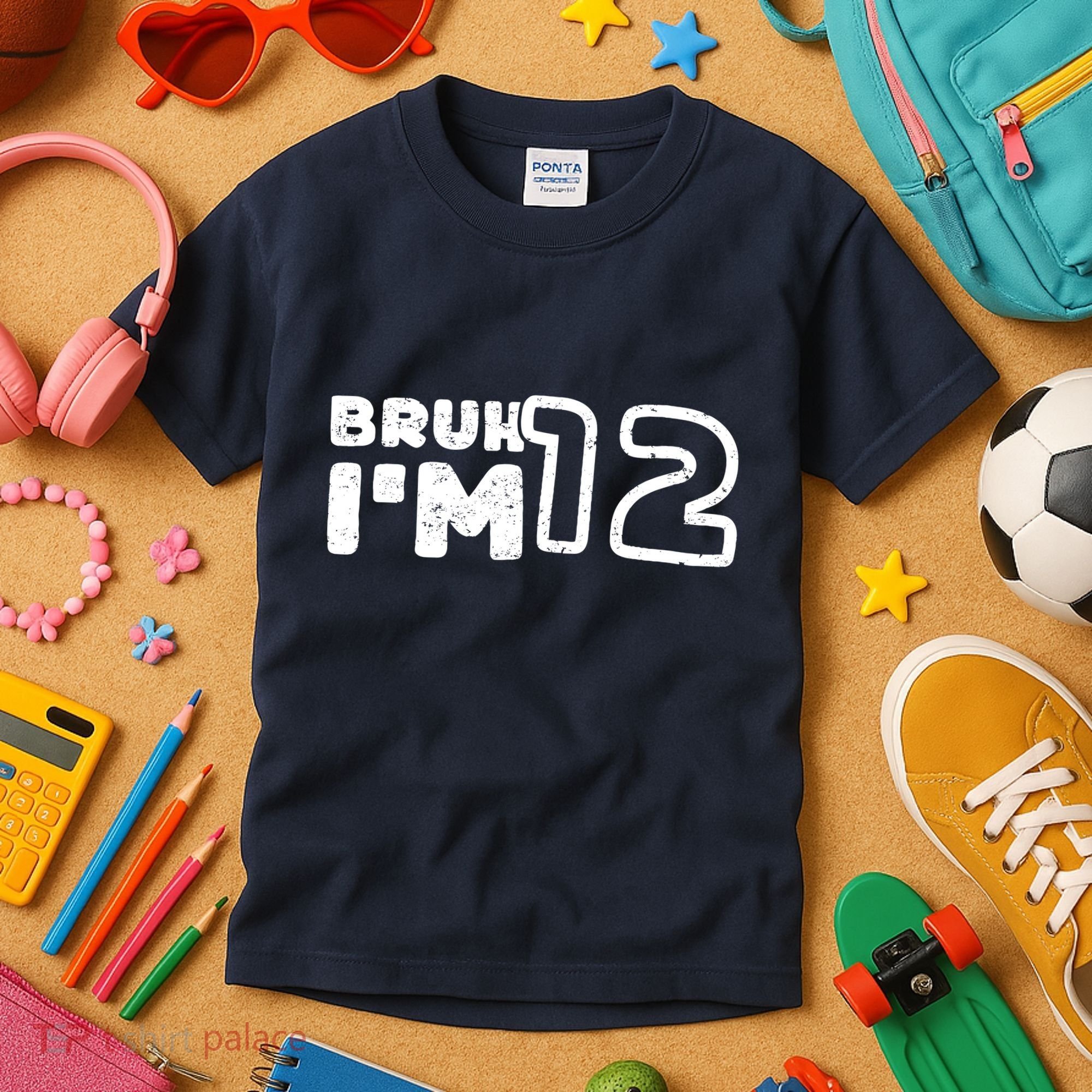 Bruh IM 12 ItS My 12th Birthday 12 Year Old Birthday Kids T-Shirt