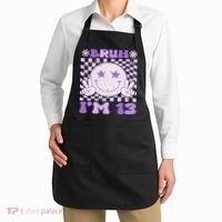 Bruh I'm 13 Years Old Purple Birthday Ns 13th Birthday Apron thumb 2