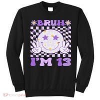 Bruh I'm 13 Years Old Purple Birthday Ns 13th Birthday Sweatshirt thumb 0