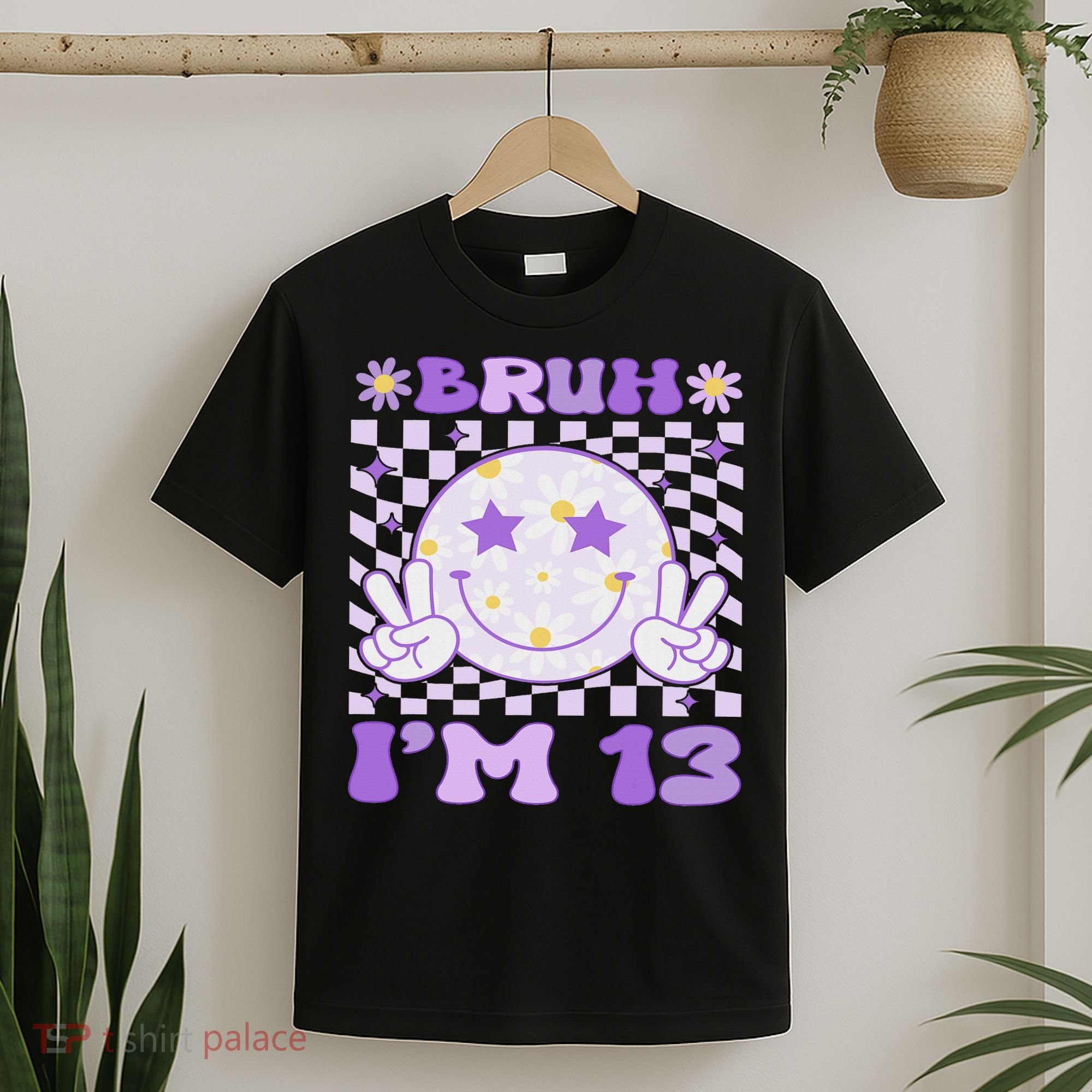 Bruh I'm 13 Years Old Purple Birthday Ns 13th Birthday T-Shirt