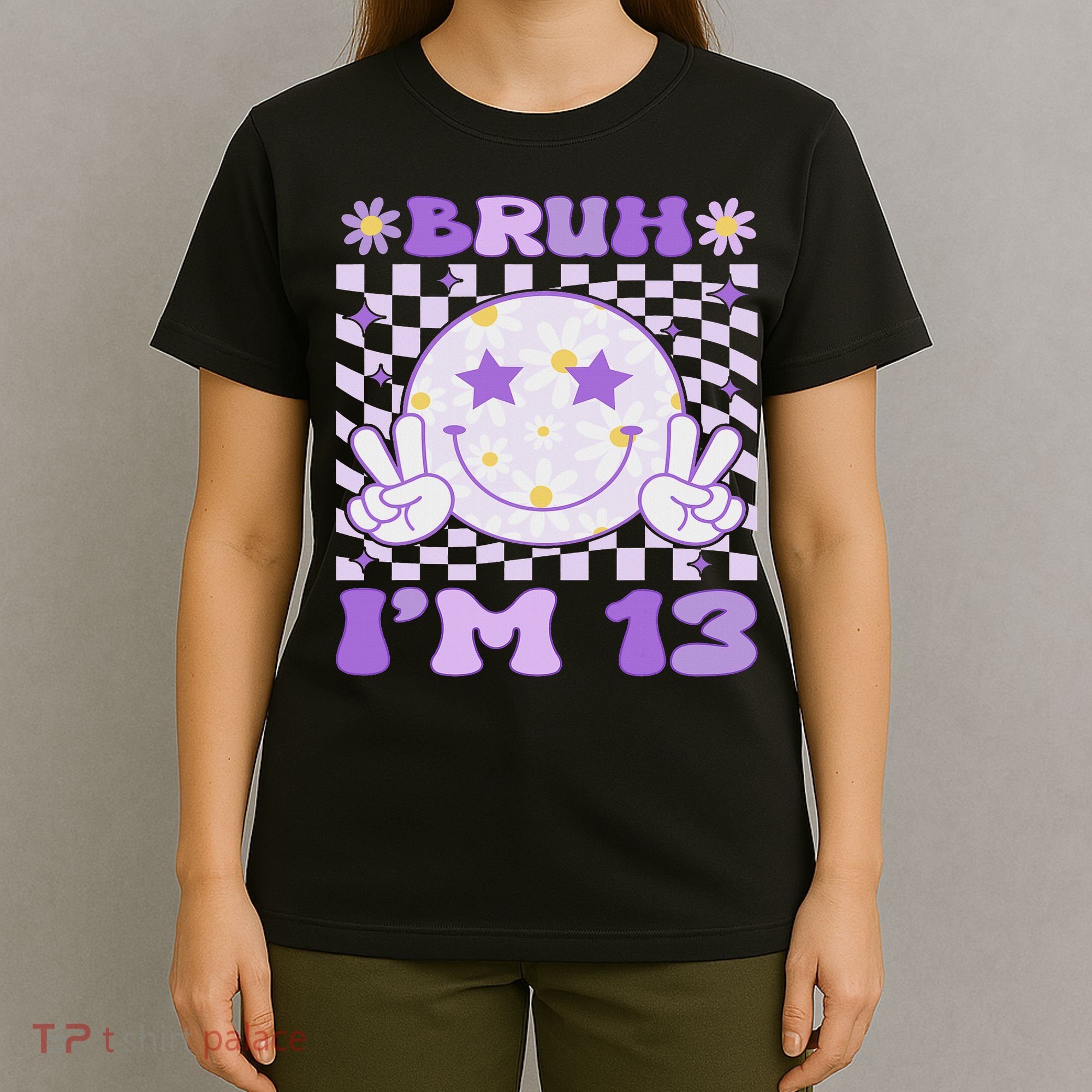 Bruh I'm 13 Years Old Purple Birthday Ns 13th Birthday T-Shirt
