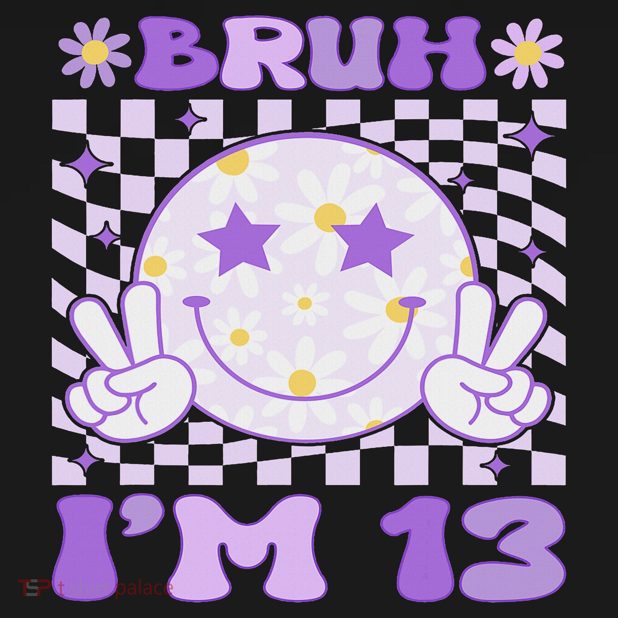Bruh I'm 13 Years Old Purple Birthday Ns 13th Birthday T-Shirt