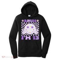 Bruh I'm 13 Years Old Purple Birthday Ns 13th Birthday Women's Hoodie thumb 0