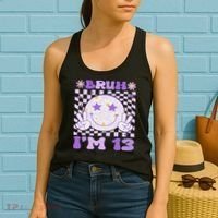 Bruh I'm 13 Years Old Purple Birthday Ns 13th Birthday Women's Tank Top thumb 2