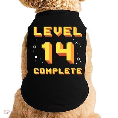 Born In 2007 Level 14 Complete 14th Birthday Retro Gaming Gift Doggie Tank
