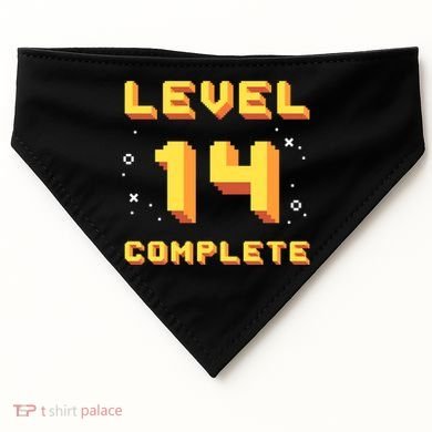 Born In 2007 Level 14 Complete 14th Birthday Retro Gaming Gift USA-Made Doggie Bandana
