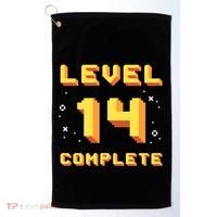 Born In 2007 Level 14 Complete 14th Birthday Retro Gaming Gift Golf Towel thumb 0