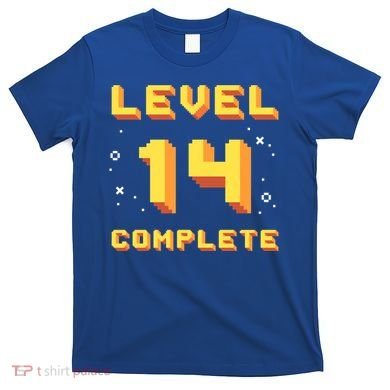 Born In 2007 Level 14 Complete 14th Birthday Retro Gaming Gift T-Shirt