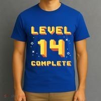 Born In 2007 Level 14 Complete 14th Birthday Retro Gaming Gift T-Shirt thumb 3