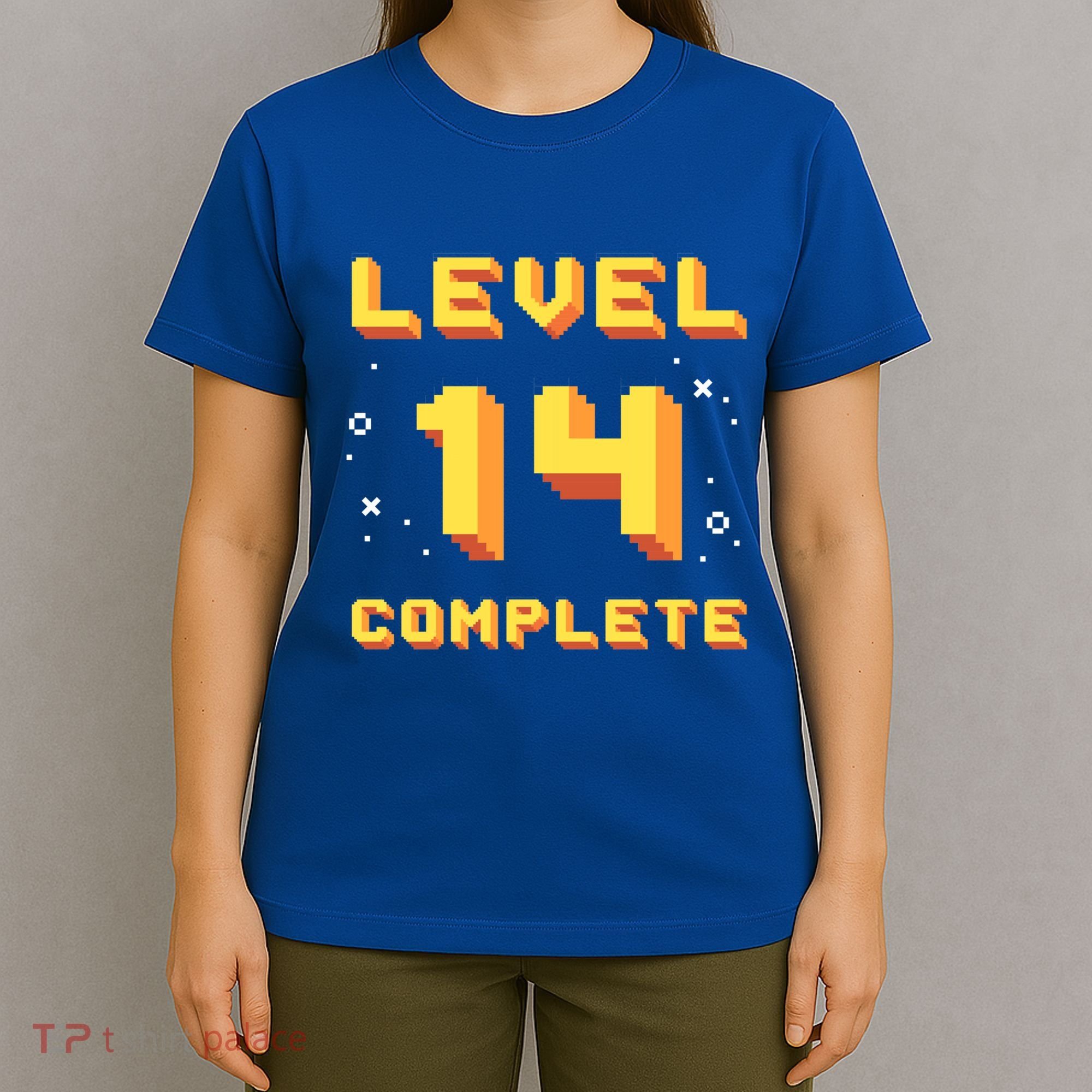 Born In 2007 Level 14 Complete 14th Birthday Retro Gaming Gift T-Shirt