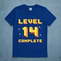 Born In 2007 Level 14 Complete 14th Birthday Retro Gaming Gift T-Shirt thumb 5
