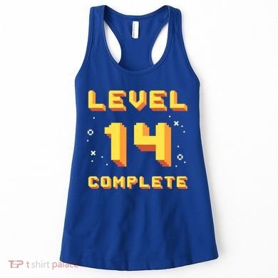 Born In 2007 Level 14 Complete 14th Birthday Retro Gaming Gift Women's Tank Top