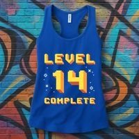 Born In 2007 Level 14 Complete 14th Birthday Retro Gaming Gift Women's Tank Top thumb 3