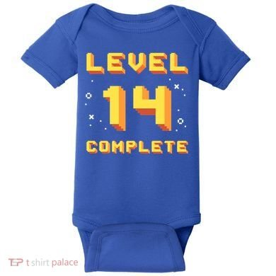 Born In 2007 Level 14 Complete 14th Birthday Retro Gaming Gift Baby Bodysuit