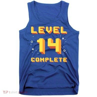 Born In 2007 Level 14 Complete 14th Birthday Retro Gaming Gift Tank Top