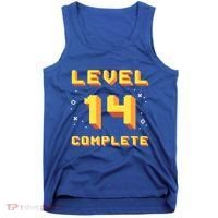 Born In 2007 Level 14 Complete 14th Birthday Retro Gaming Gift Tank Top thumb 0