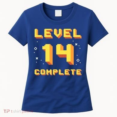 Born In 2007 Level 14 Complete 14th Birthday Retro Gaming Gift Women's T-Shirt