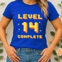 Born In 2007 Level 14 Complete 14th Birthday Retro Gaming Gift Women's T-Shirt thumb 2