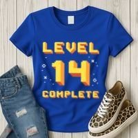 Born In 2007 Level 14 Complete 14th Birthday Retro Gaming Gift Women's T-Shirt thumb 3